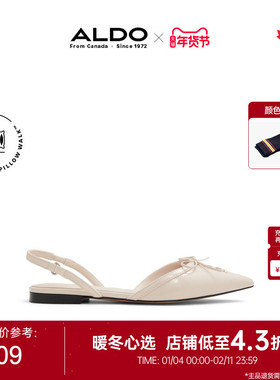 ALDO后空凉鞋优雅气质平跟蝴蝶结女士法式芭蕾鞋蝴蝶结ASKS24B36