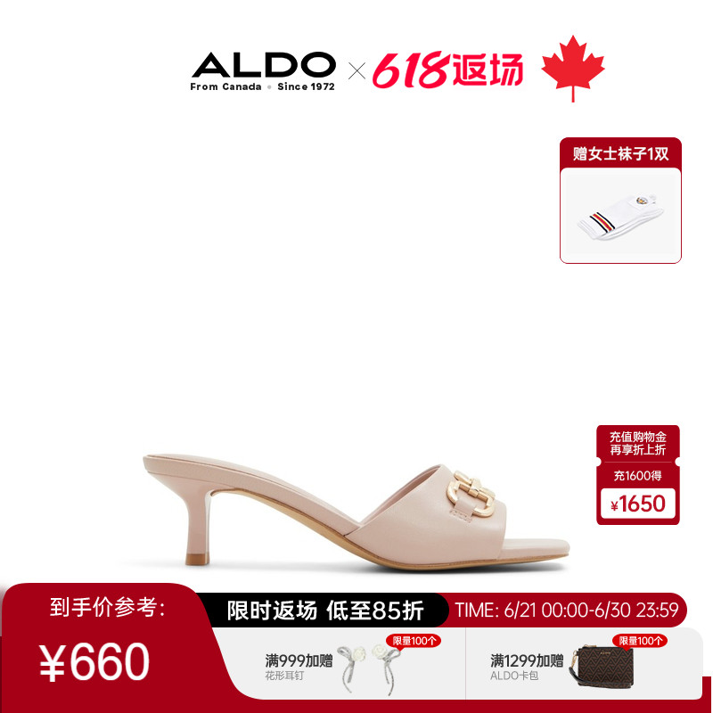 ALDO简约细高跟女士凉拖鞋羊皮鞋