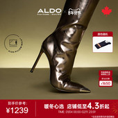 ALDO女士时装 靴长筒靴尖头金属高跟细跟时尚 大气轻奢ABDF24A22