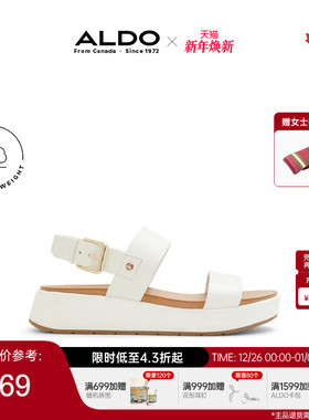 ALDO厚底凉鞋夏季新款一字带时尚休闲增高女士牛皮ALGS24A48