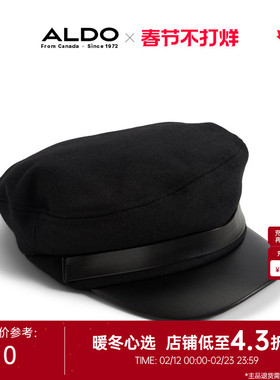 ALDO黑色鸭舌贝雷帽女大头围画家帽时尚简约AAMF24A63