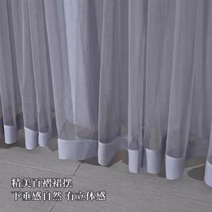 双层蕾丝门帘免打孔半帘隔断帘卧室家用商用防蚊纱帘卫生间遮挡帘