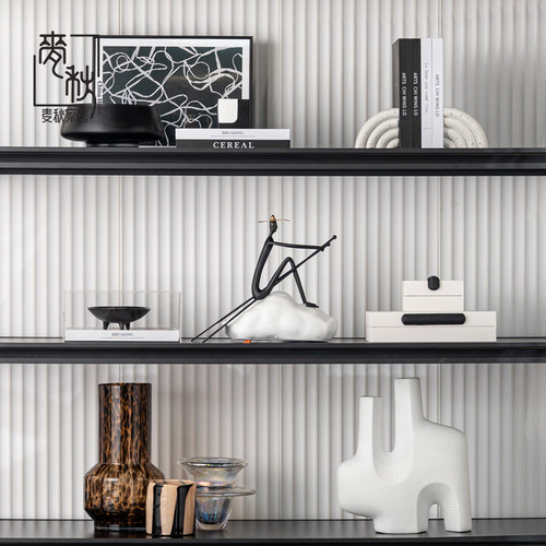 速发高级感轻奢样列间柜书桌面软装饰品摆件设计师艺术品陈板摆设