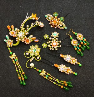 速发古装 戏曲越剧黄梅戏闽剧粤剧花旦姐旦小小彩线水钻偏凤头饰套