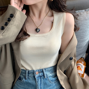 速发针织背心西服内搭吊带外穿202新款 工字遮宽乳上无 副肩带衣袖
