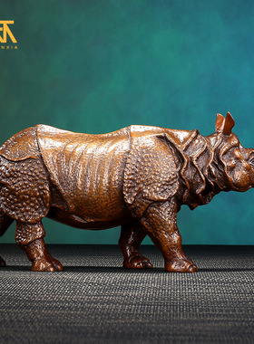 速发品铜铜摆件心有灵犀家办饰紫动物摆件铜工艺品居公桌面装饰品