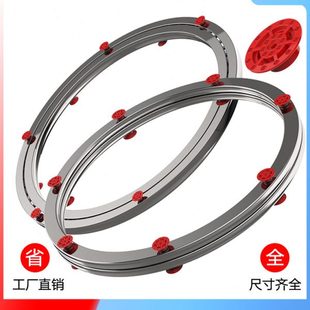 轴承 款 家用大理石顺滑降噪玻璃实木不锈钢圆桌轨道餐桌转盘底座
