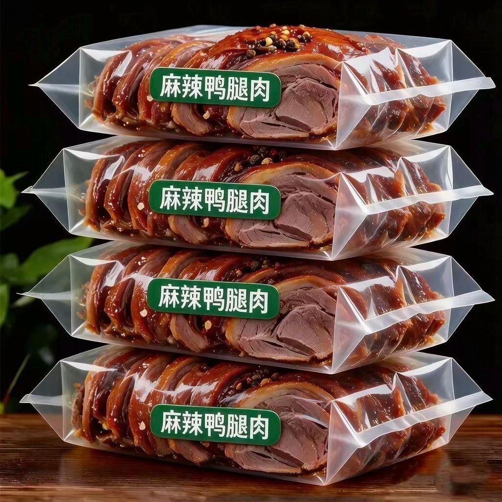 【8 包麻辣味鸭腿肉】纯肉无骨开袋即食熟食卤味真空装下酒菜烧