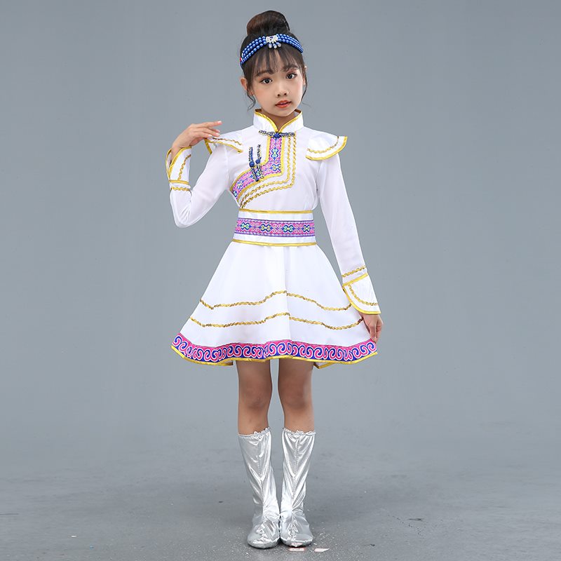 蒙古族筷子舞儿童少数民族蒙古服族女童舞蹈幼儿园演出服男服饰