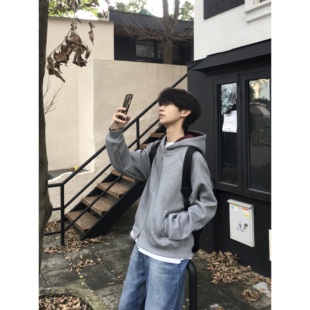 男女秋冬宽松外套 复古撞色双拉链连帽休闲卫衣开衫 TEN EMPTY美式