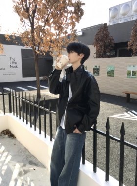 TENEMPTY复古黑色肌理感皮衣男女潮流夹克秋冬季pu皮机车立领外套