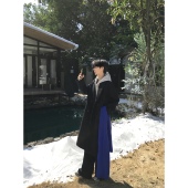 TEN 大衣 款 EMPTY韩系毛呢大衣男女秋冬中长款 加厚宽松过膝西装