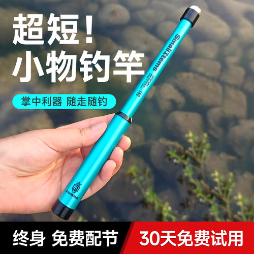 小物钓鱼竿套装短节溪流竿