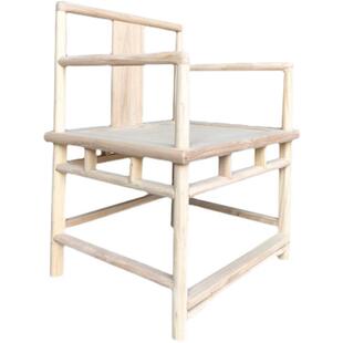 新中式椅子圈椅实木白胚白茬茶椅仿古古典家具直供工厂老榆木