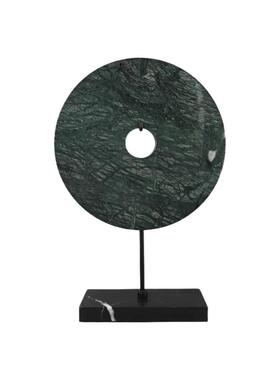 新中式大理石平安扣如意扣桌面摆件客厅玄关酒店电视柜家居装饰品