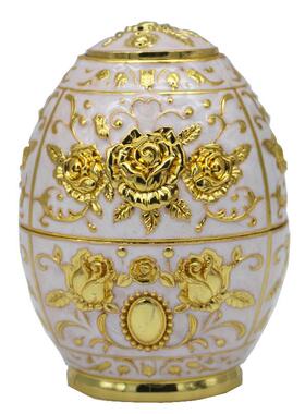 欧式蛋形手压自动按压式牙签筒金属滴胶个性牙签罐工艺品礼品