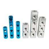 气动多管路气排分气块分配器转接块铝条底座2分1 4567孔位通气路