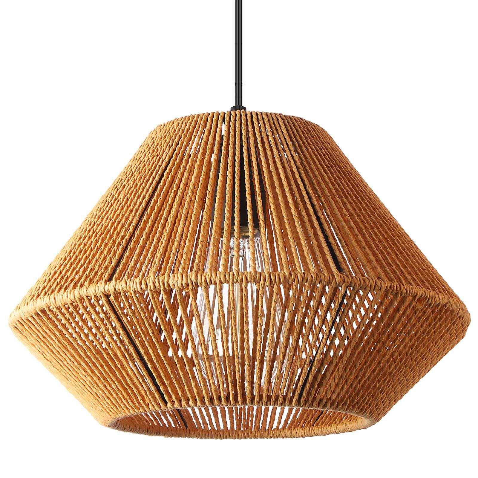 农舍风藤编吊灯插头线复古风吊灯厨房岛床头卧室过道编织灯具,家装灯饰光源,智能吊灯,淘宝优惠券,粉丝福利购,淘宝优惠卷