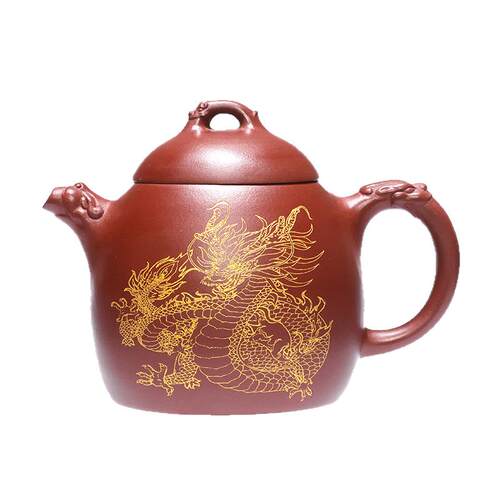 宜兴原矿紫砂壶龙凤呈祥功夫茶具家用盒装泡茶壶整套龙腾四海