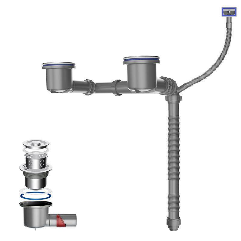 厂家直销洗菜盆下水管单槽双槽带阀芯一体可清洗省空间下水器防臭,家装主材,下水器,淘宝优惠券,粉丝福利购,淘宝优惠卷