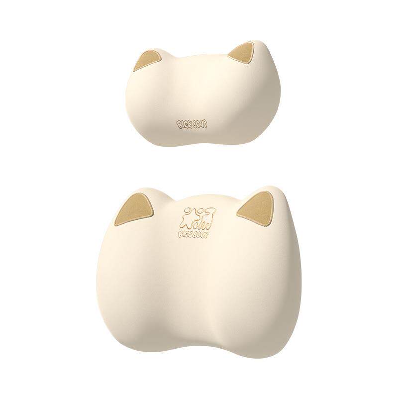 猫咪乳胶汽车头枕护颈枕护腰腰靠靠垫车用车载靠枕护颈枕可爱
