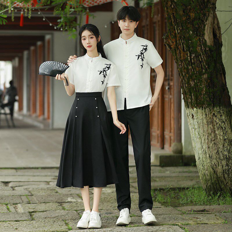 速发新中式朗演班服中国风汉服初高中学生古风合唱诵出服校服套装