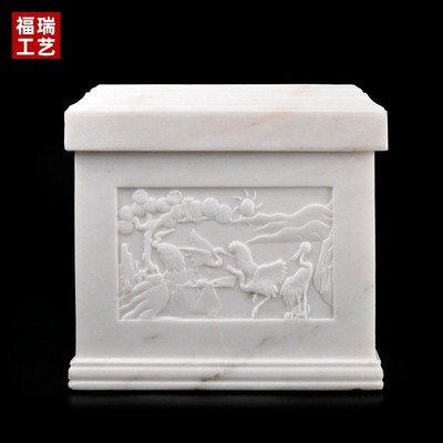 速发盒白玉精雕汉防潮保护保玉石棺椁男款寿盒棺材罩护外罩殡葬