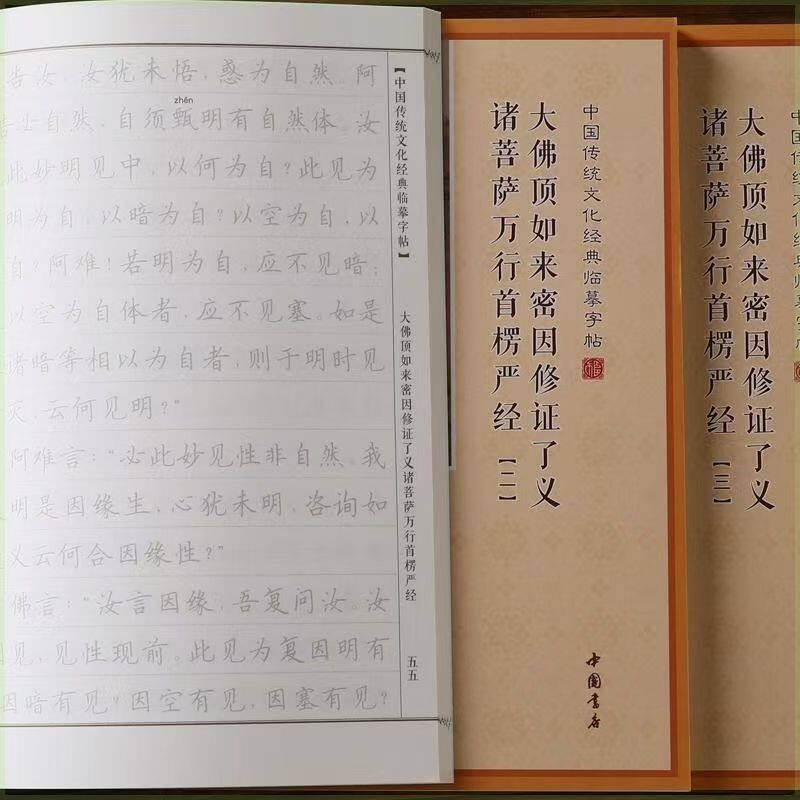 速发楞严经手抄本简体横板带注音硬笔抄写本练初学者抄经本
