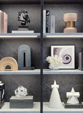 速发样6间玄关客厅板约家居软装饰品摆件挂画几何陶瓷组合ZH2简04