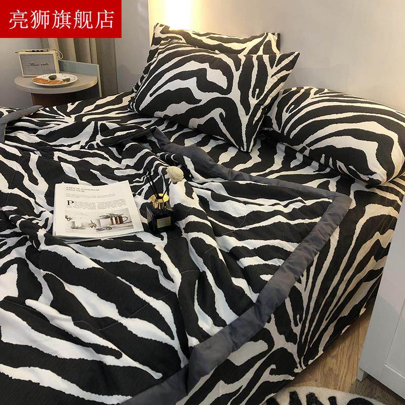 速发夏被全子可机洗水洗纯棉夏季空调夏凉被棉豹纹单薄双床上三四