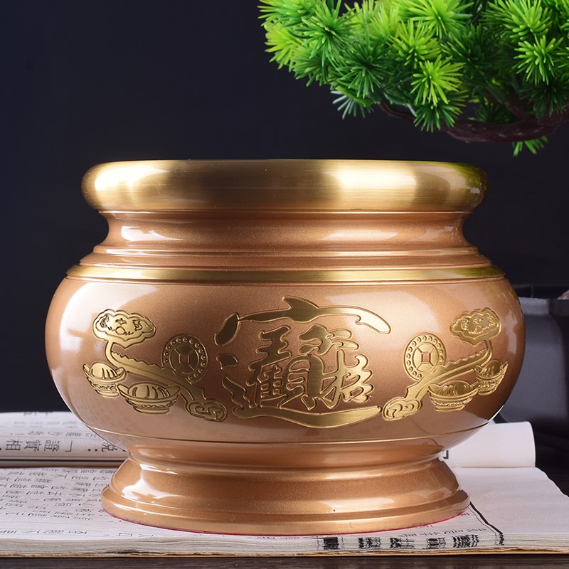 速发供佛粉金用黄香香炉碗用佛字莲花款插铜炉家色香薰炉