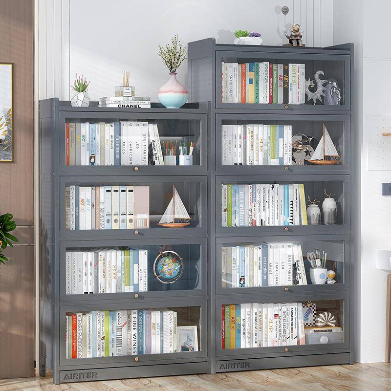 一件起批亚克力玻璃翻门书柜防尘柜子置物架落地展示柜带门储物柜