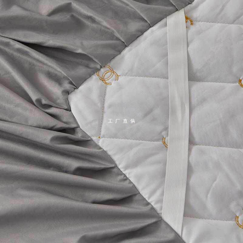 纯色夹棉床裙式床罩单件加厚床单三件套1.5米1.8x2.0荷叶花边床套