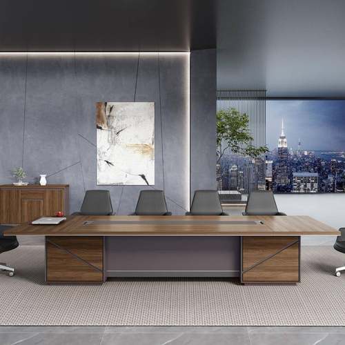 办公家具大型会议桌长条桌简约现代会议桌长方形培训桌3.6米4米桌