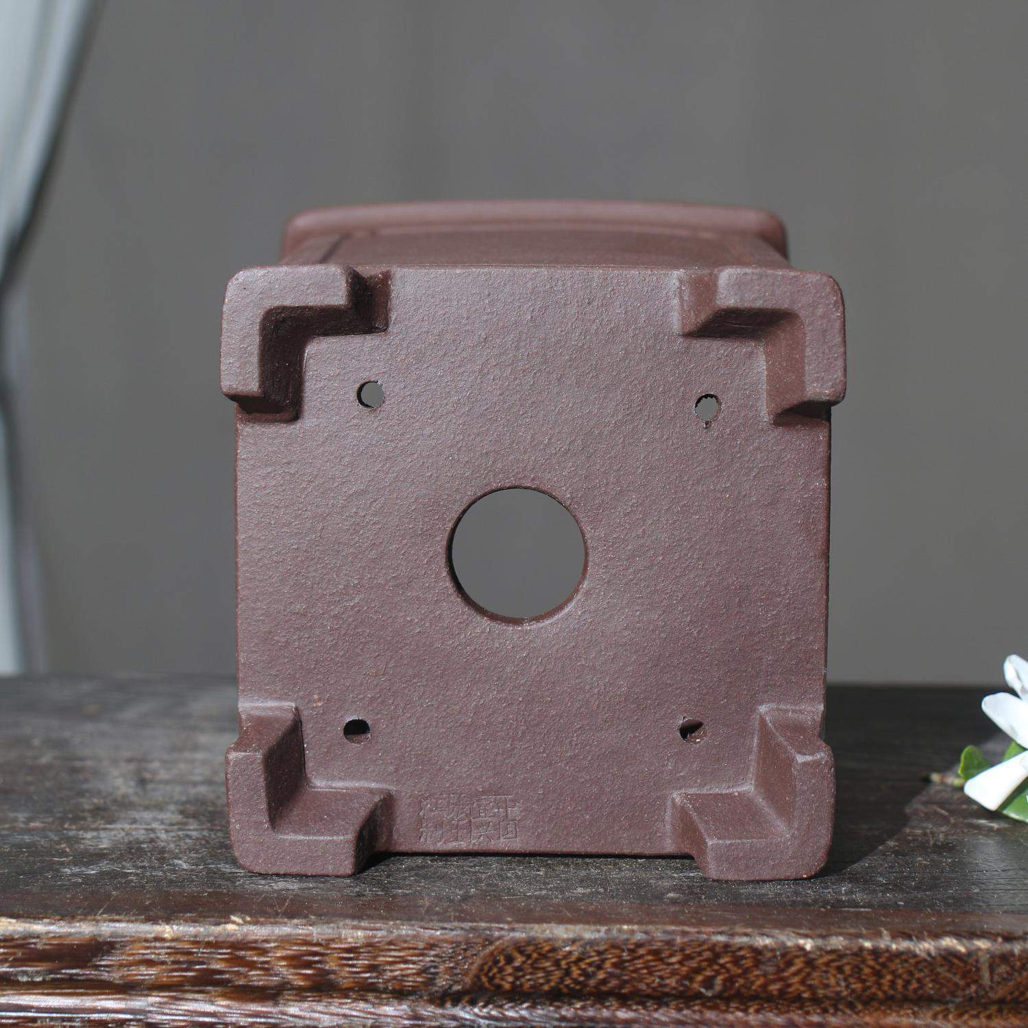 紫砂花盆四方正方形奎面一颗印桌面手工盆景盆客厅桩子张玉红制