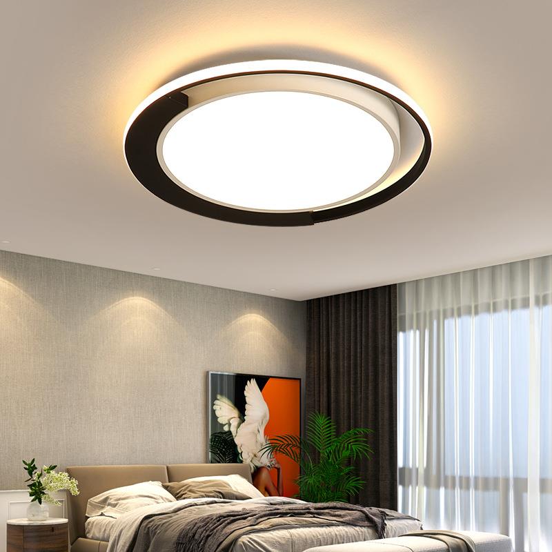创意卧室灯简约现代圆形led吸顶灯温馨浪漫房间灯书房灯具