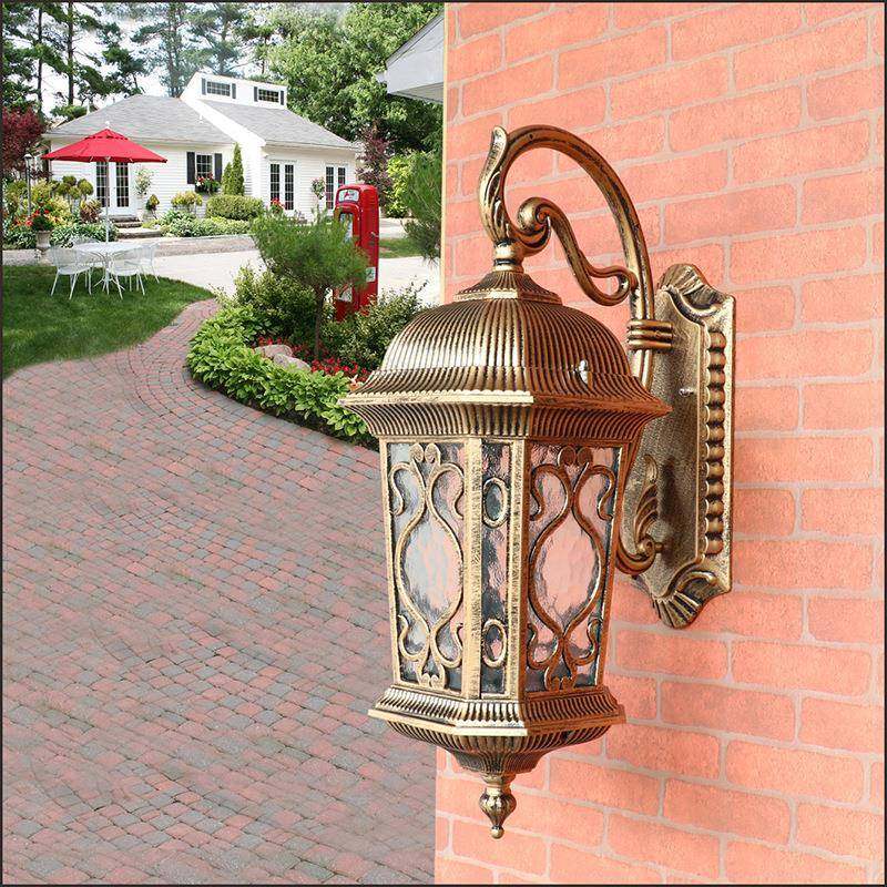 太阳能壁灯中式家用户外室外露台墙壁花园别墅防水led庭院灯超亮