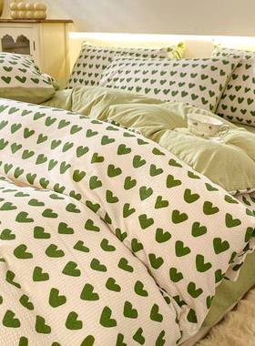 2024新款提花泡泡棉四件套母婴级小清新床单被套床上用品三件套