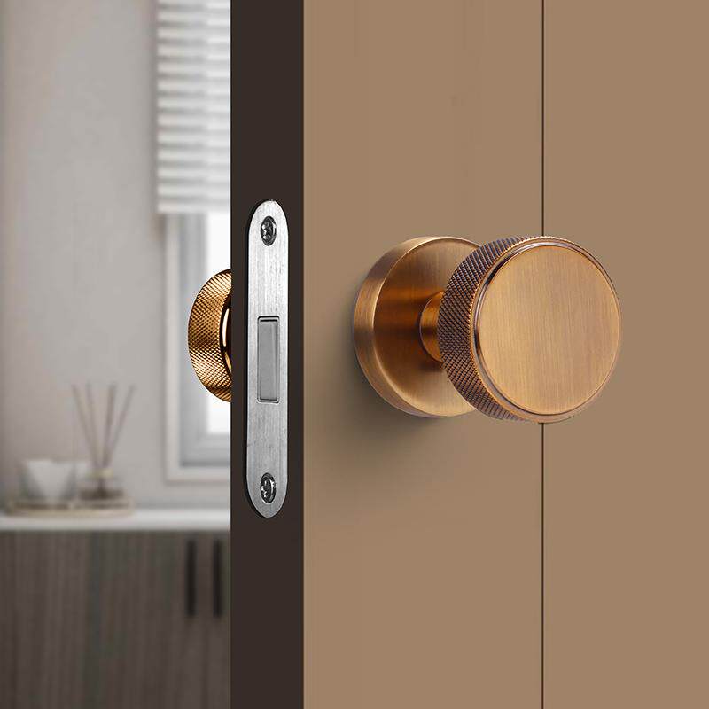 双面磁吸锁KR-CXS09卧室锁带钥匙内静音隐形锁门把手合金木门简约