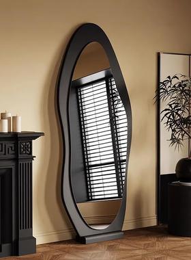 中古风芒果镜木质全身镜家用落地壁挂高清穿衣镜女生卧室试衣镜子