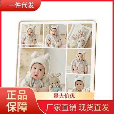 V45O儿童照片定制水晶摆台打印九宫格相框挂墙宝宝相片制作摆件