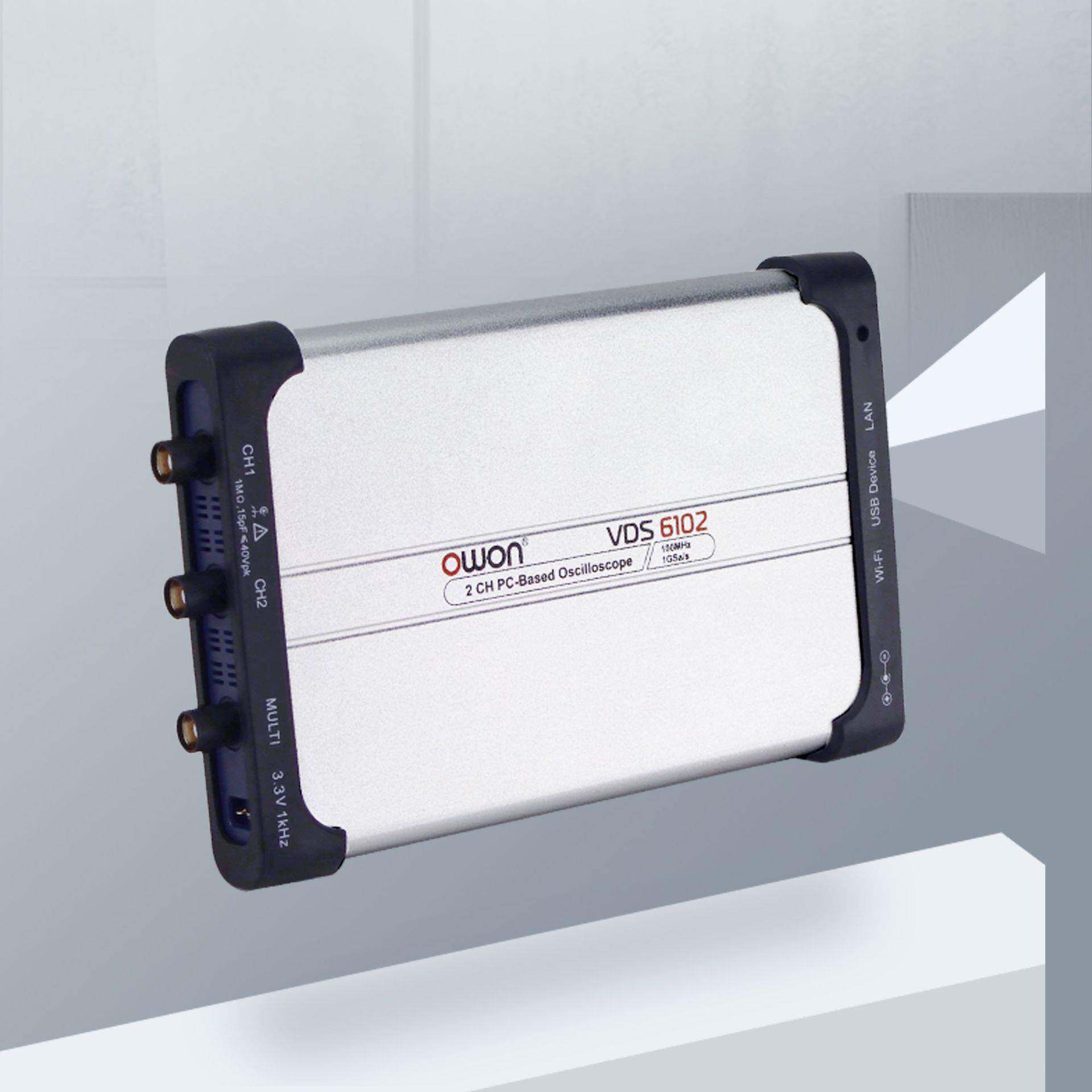 OWON虚拟PC数字示波器VDS6102双通道100M便捷标配信号源二次开发