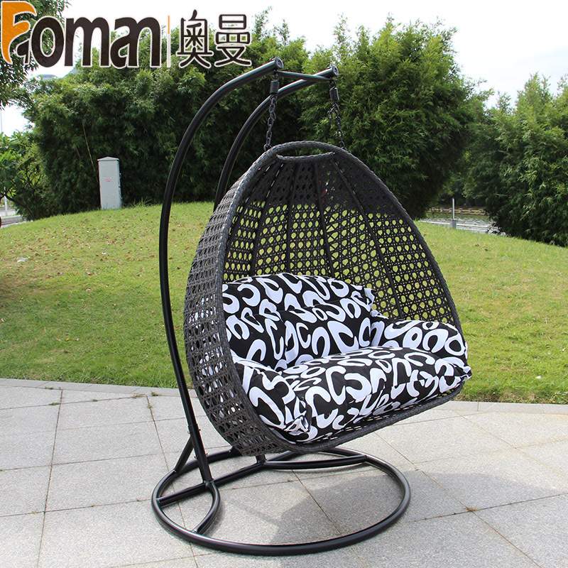 双人双杆吊椅粗藤脚踏吊篮藤椅室内吊兰床阳台户外秋千家用摇蓝椅