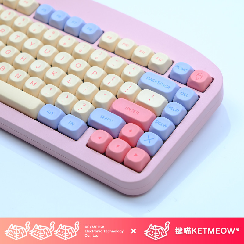 键喵棉花糖主题键帽粉色可爱主题