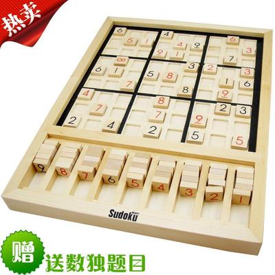 Wooden Sudoku Puzzle with Wooden Number and Thinking Tiles