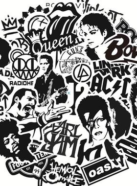 50 PCS Rock Sticker Music Retro Band Graffiti JDM Stickers