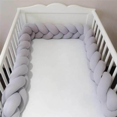 Baby Bed Bumper Handmade Knotted Braid Baby Crib Protector