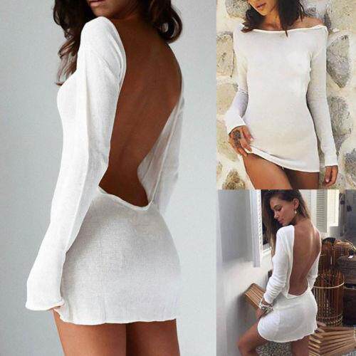 backless sexy medium bikini cover-ups pareo beach dress 罩衫