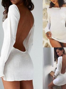 backless sexy medium bikini cover-ups pareo beach dress 罩衫