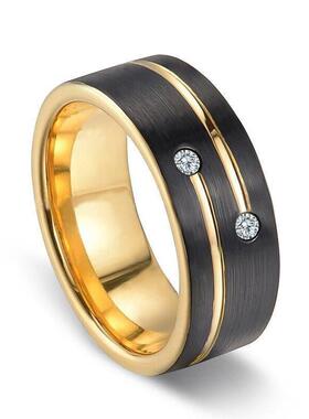 46 Style Men 8mm Tungsten Carbide Rings Black Brushed Koa W